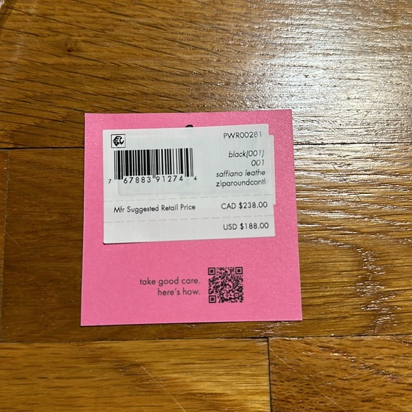 Kate Spade - Leather Zip Wallet - Spencer Saffiano - Black - New - Picture 8 of 9